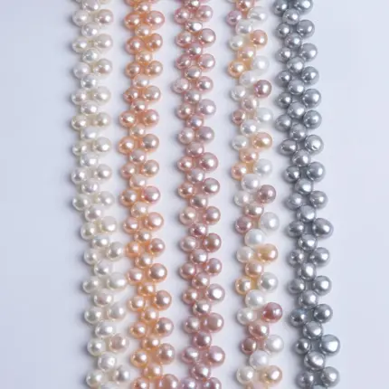 6-8mm AA Grade Wholesale Freshwater Loose Button Shape Pearl for Jewelry Making