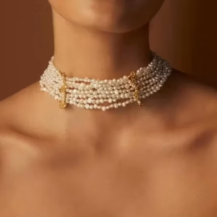 Europe America Multi Layer Pearl Necklace Choker Women Retro Elegant Jewelry Trend