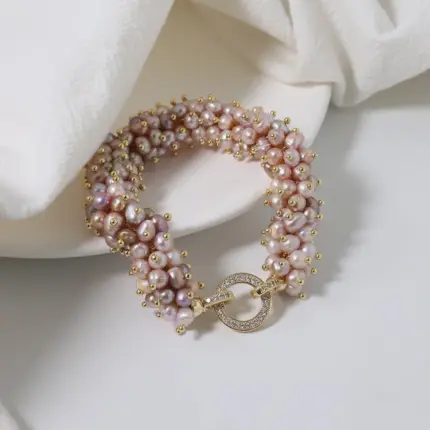 Natural Freshwater Baby Pearl Multi Pearl Bracelet Korean Women's Luxury Jewelry Fashion Women's and Girls' Gifts GB1139