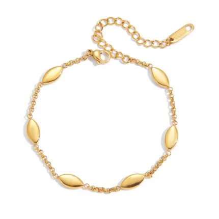 Youthway Minimalist Horse Eye Bracelet For Women 18K Gold Plated Stainless Steel Bracelet Simple Fashion Jewelry Birthday Gift