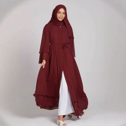 Dress Women Eid Abaya Dresses Modest Dubai Saudi Lace Up Muslim Vestidos Cardigan Robe Morocco Kaftan Jalabiya Ramadan Abayas