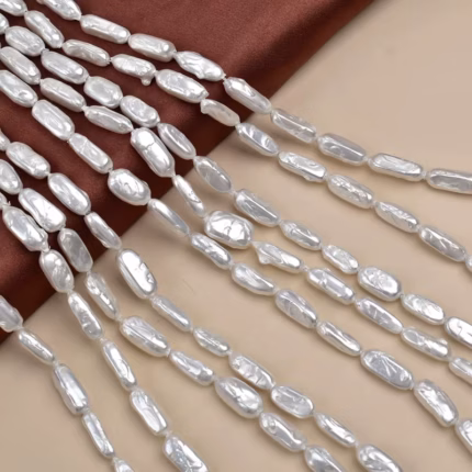 Pipa 6*15mm Natural Freshwater Pearls Baroque-Style Imitation DIY Jewelry Components Loose Beads for Stringing Jewelry Projects