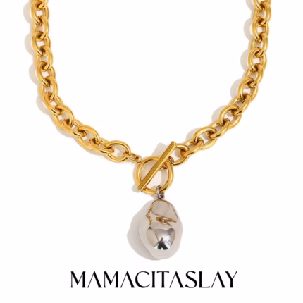 MamacitaSlay 316L Stainless Steel Irregular Pendant Necklace Bracelet Earring Set For Women's Charm Waterproof Jewelry Set Gift