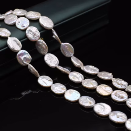 Natural Baroque Oval Button Shaped Freshwater Pearl Jewelry Making DIY Necklace Bracelet Accessories Gifts 18x14mm