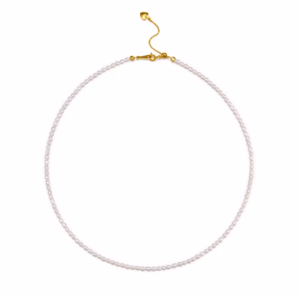 Hengsheng AAA Quality 2-3mm Rice Shape Freshwater Pearl Necklaces for Women 40cm+4cm Adjustable Women Necklaces Jewelry Gift