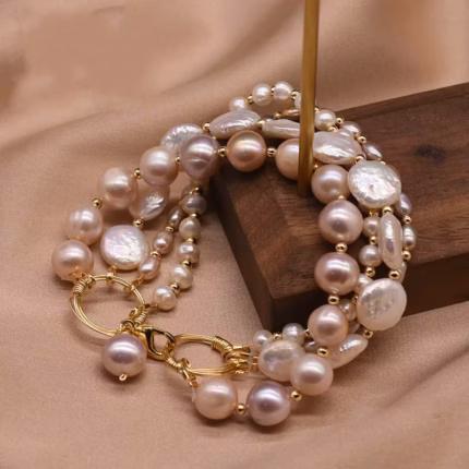 Middle East Women Adjustable Bracelets Bracelet Jewelry Gifts Natural Baroque Freshwater Pearl Bangles