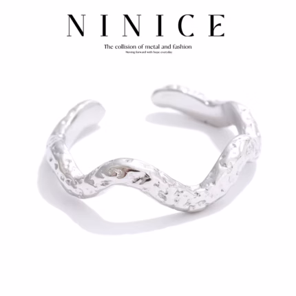NiNice Rings Stainless Steel Jewelry Original Metal Irregular Geometry Adjustable Fashion Design Gift New Wholesale
