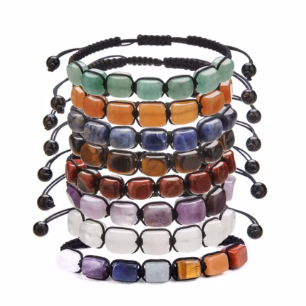 Natural Stone Bracelet for Women 7 Colors Chakra Stones Beads Bracelets Men Lucky Health Hand Jewelry Gifts Adjustable