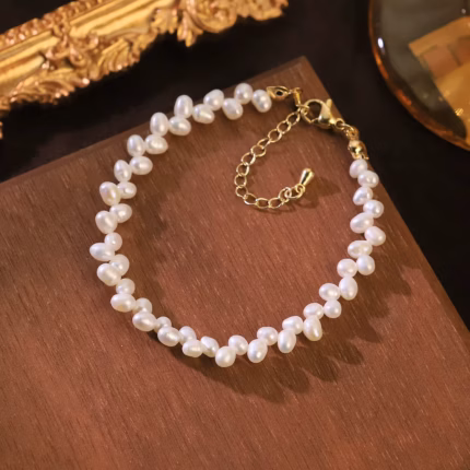 Minimalist Hakiki Tatlı Su Inci Bilezik Kadınlar için Günlük Arkadaşlık Düğün Hediyesi Zarif Gelin Bilezik Moda Kore Takı