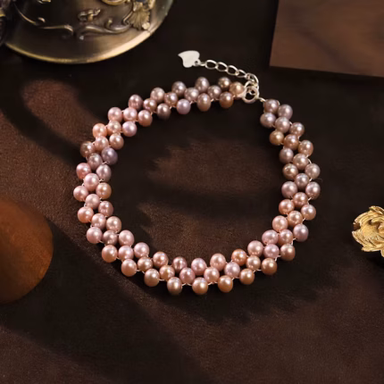 Doğal tatlı su incisi saf gümüş bilezik kadınlar için günlük giyim ofis partisi zarif mor inci bilezik FashionJewelry