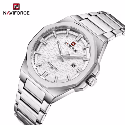 Yeni NAVIFORCE 9245 Montre dökün çelik bant poligon çinko alaşım durumda ile Homme lüks Quartz saat High End Reloj De Hombre