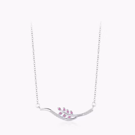 Ailmay 925 ayar gümüş Trendy Charm yapraklar kolye kolye göz kamaştırıcı temizle zirkon Link zinciri boyun kadınlar için yıldönümü hediyesi
